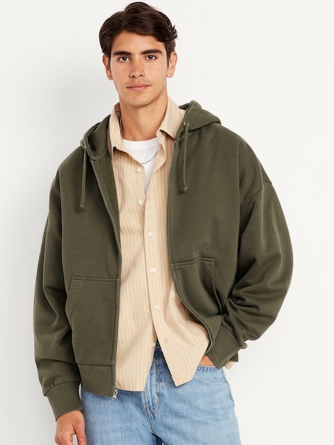 Oversized Heavyweight Zip Hoodie - Heritage Green