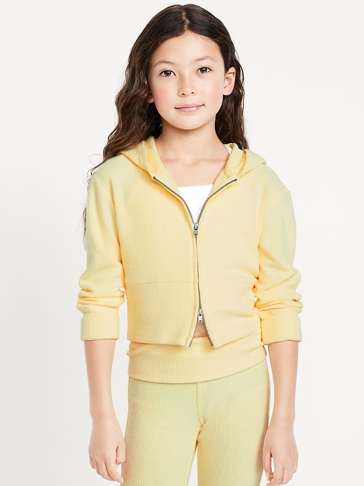 Image number 1 showing, CozePlush 2-Way-Zip Hoodie for Girls