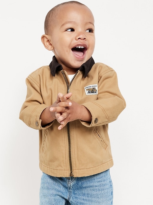 Image number 1 showing, Full-Zip Twill Barn Coat for Baby