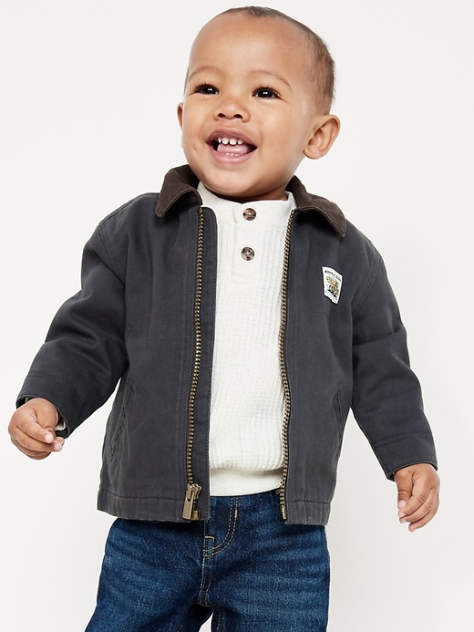 Image number 1 showing, Full-Zip Twill Barn Coat for Baby