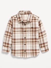 Image number 1 showing, Long-Sleeve Plaid Flannel Pocket Shirt for Toddler Boys