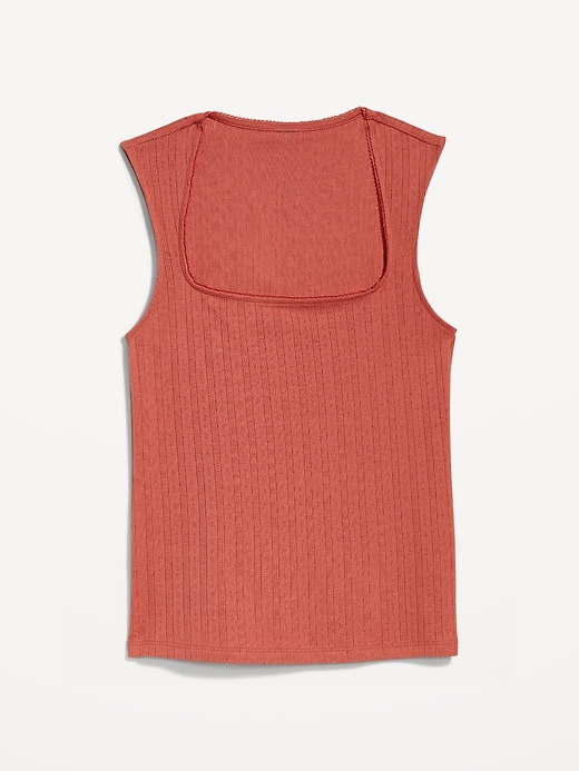 Image number 7 showing, Trapeze-Neck Pointelle Top