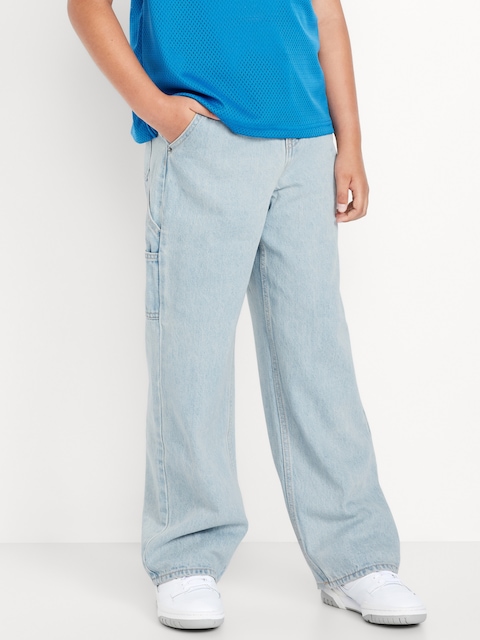 Baggy Carpenter Jeans for Boys - Light Wash