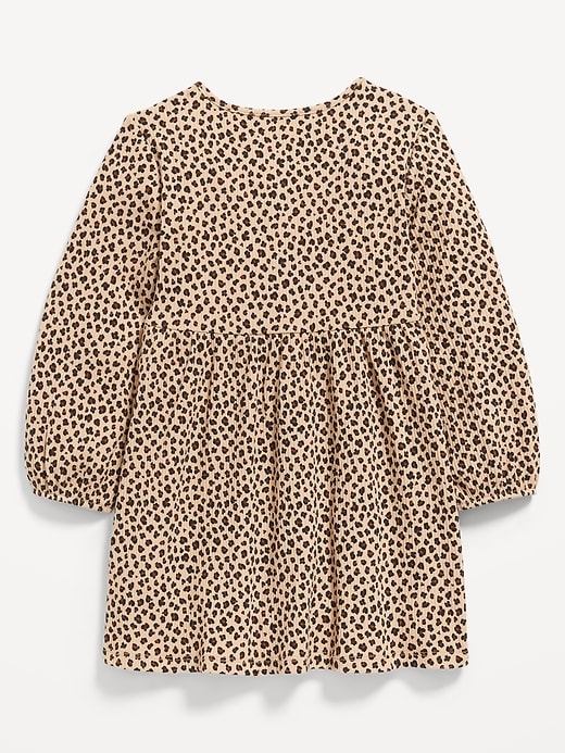 Image number 2 showing, Printed Long-Sleeve Ribbed Dress for Toddler Girls