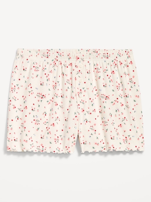 Image number 4 showing, High-Waisted Cozy Rib Pajama Shorts