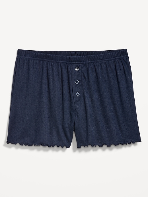 Image number 4 showing, High-Waisted Cozy Rib Pajama Shorts