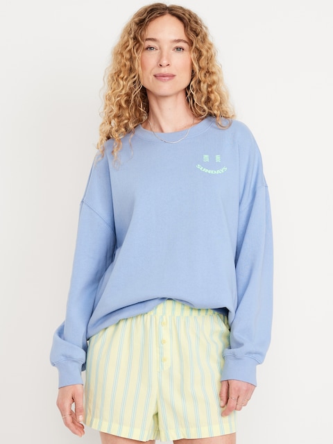 SoComfy Oversized Graphic Sweatshirt - Slow Down Sundays