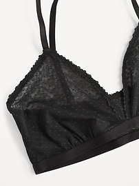 Image number 2 showing, Lace-Trim Dot-Mesh Bralette