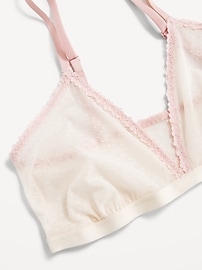 Image number 2 showing, Lace-Trim Dot-Mesh Bralette