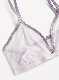 Image number 2 showing, Lace-Trim Dot-Mesh Bralette