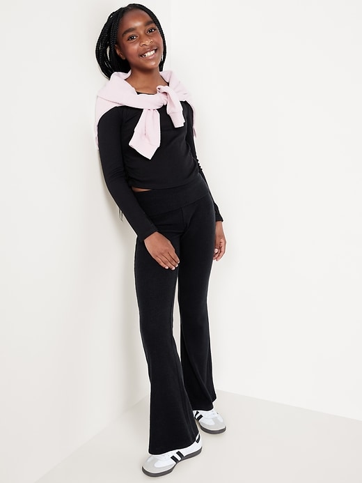 Image number 3 showing, CozePlush Foldover Flare Leggings for Girls