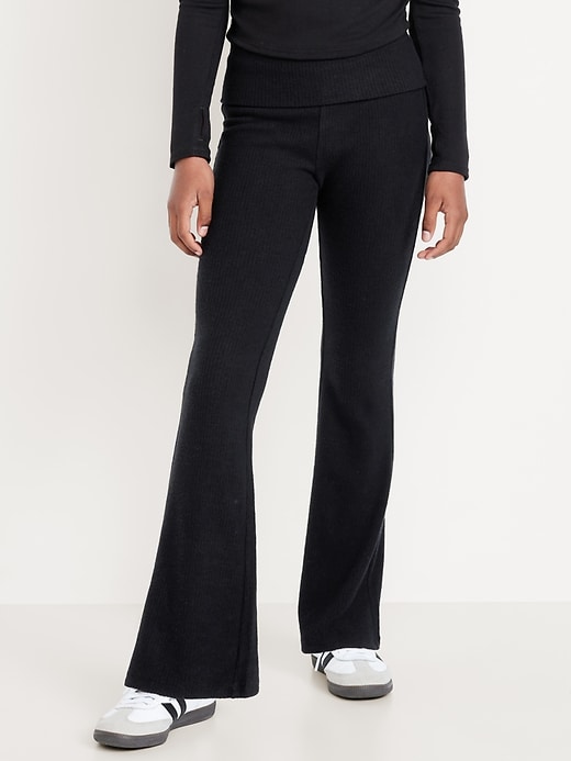 Image number 1 showing, CozePlush Foldover Flare Leggings for Girls