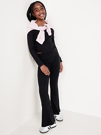 Image number 3 showing, CozePlush Foldover Flare Leggings for Girls