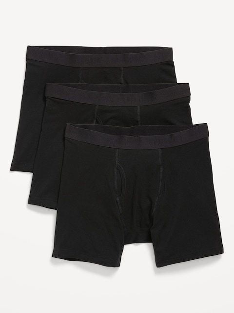 3-Pack Soft-Washed Boxer Briefs -- 6.25-inch inseam - Blackjack