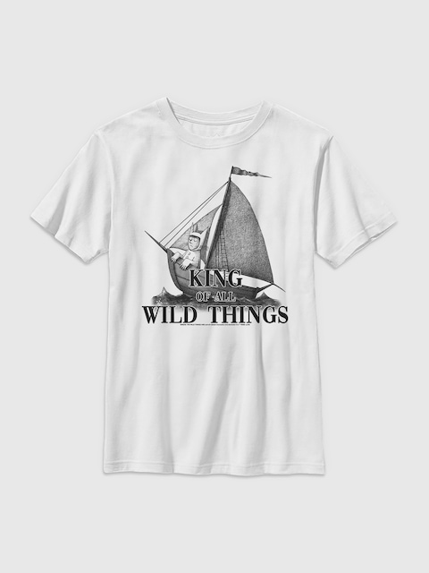 Where The Wild Things Are King Of All The Wild Things Gender-Neutral Graphic T-Shirt for Kids - White