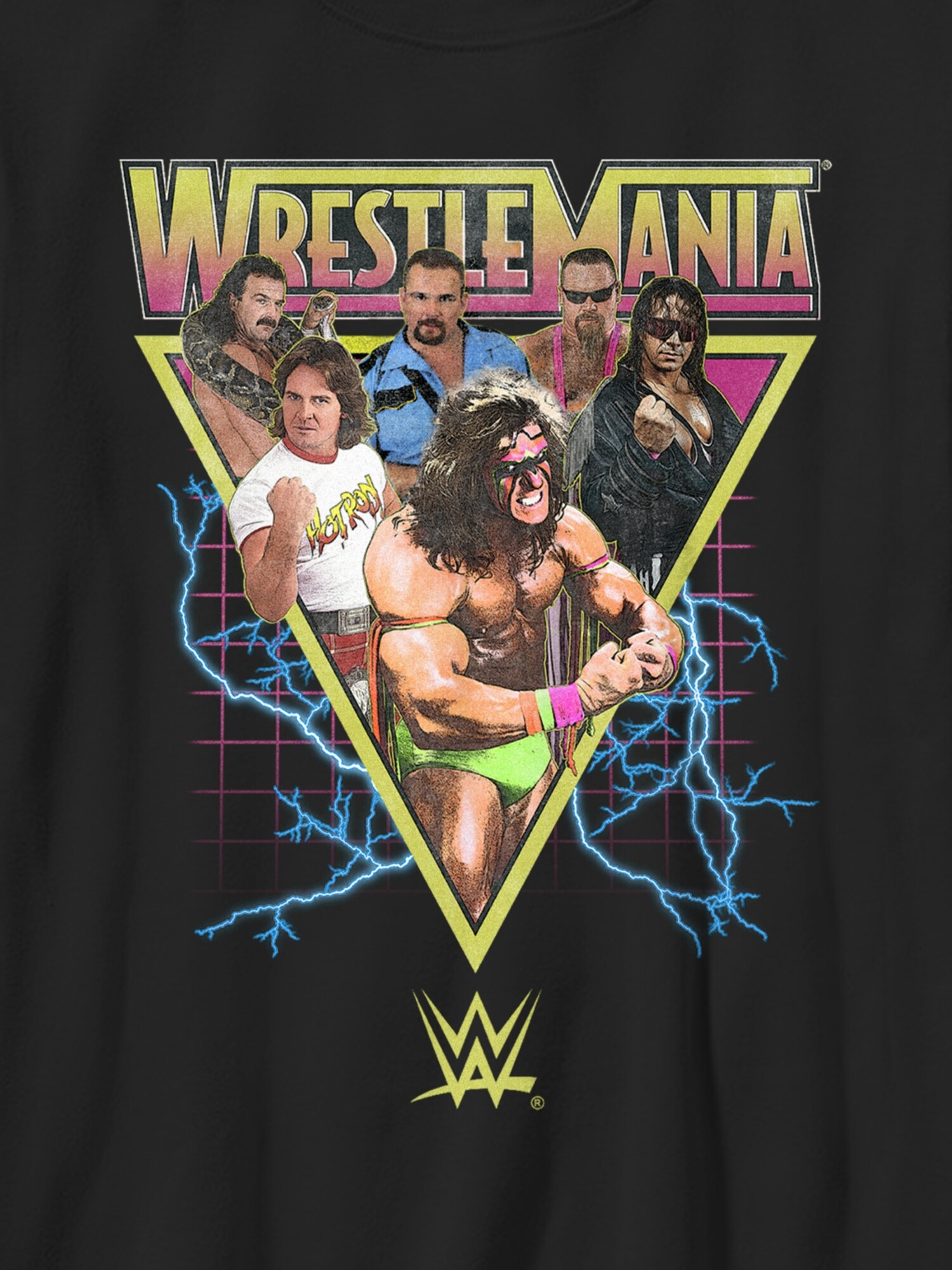 Детская футболка Old Navy WWE Retro Wrestlers Triangle Gender-Neutral Graphic, цвет: Чёрный — фото 2