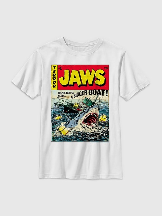 Image number 1 showing, Jaws Pulp Attack Comic Gender-Neutral Graphic T-Shirt for Kids