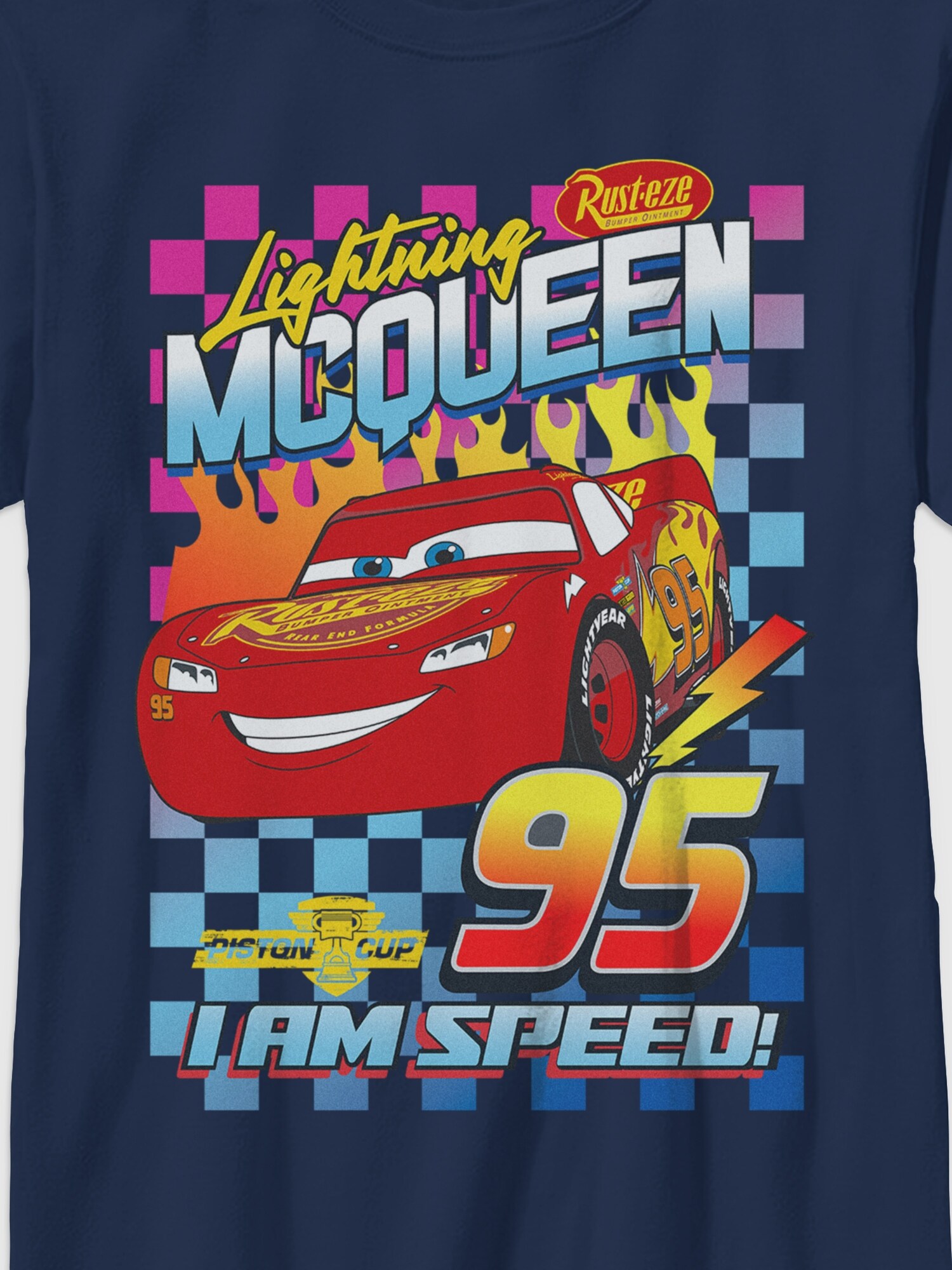 Детская футболка Old Navy Cars Lightning Speed Gender-Neutral Graphic, цвет: Тёмно-синий — фото 2