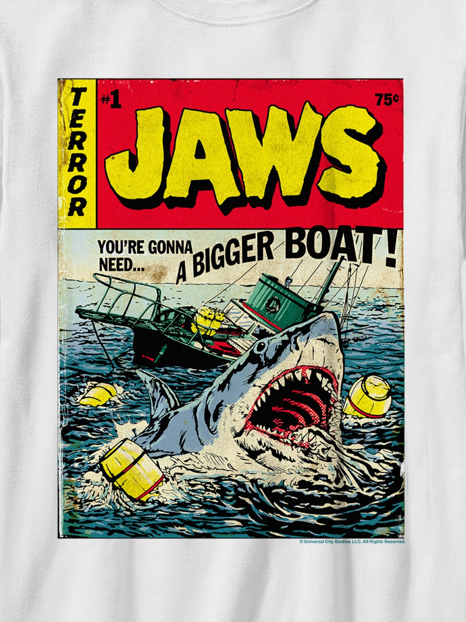 Детская футболка Old Navy Jaws Pulp Attack Comic Gender-Neutral Graphic, цвет: Белый — фото 2