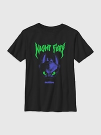 Image number 1 showing, How to Train Your Dragon Night Fury Face Gender-Neutral Graphic T-Shirt for Kids
