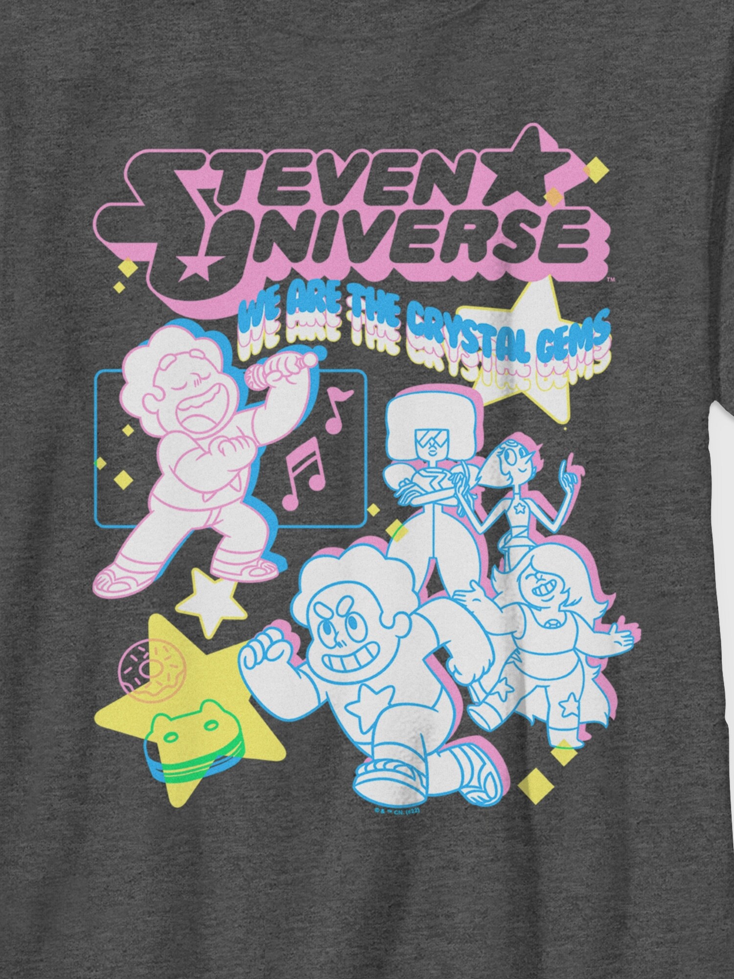 Детская футболка Old Navy Steven Universe Streetwear Collage Gender-Neutral Graphic, цвет: Угольный меланжевый — фото 2