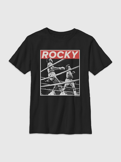 Rocky Savage Punch Gender-Neutral Graphic T-Shirt for Kids - Black
