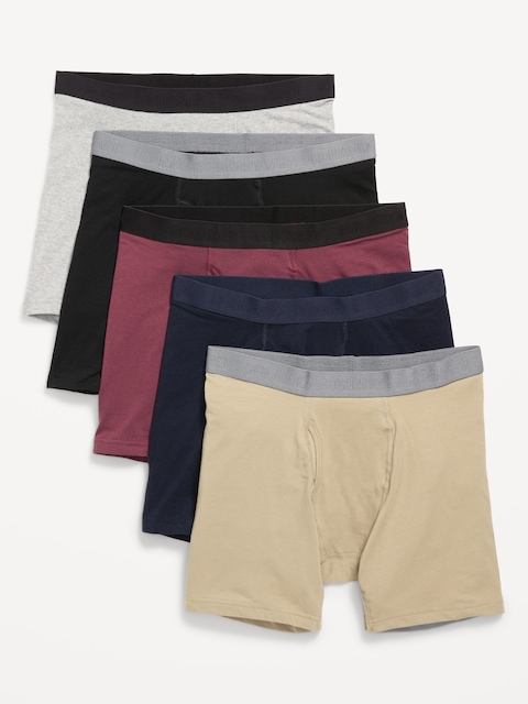5-Pack Soft-Washed Boxer Briefs -- 6.25-inch inseam - Ravenswood