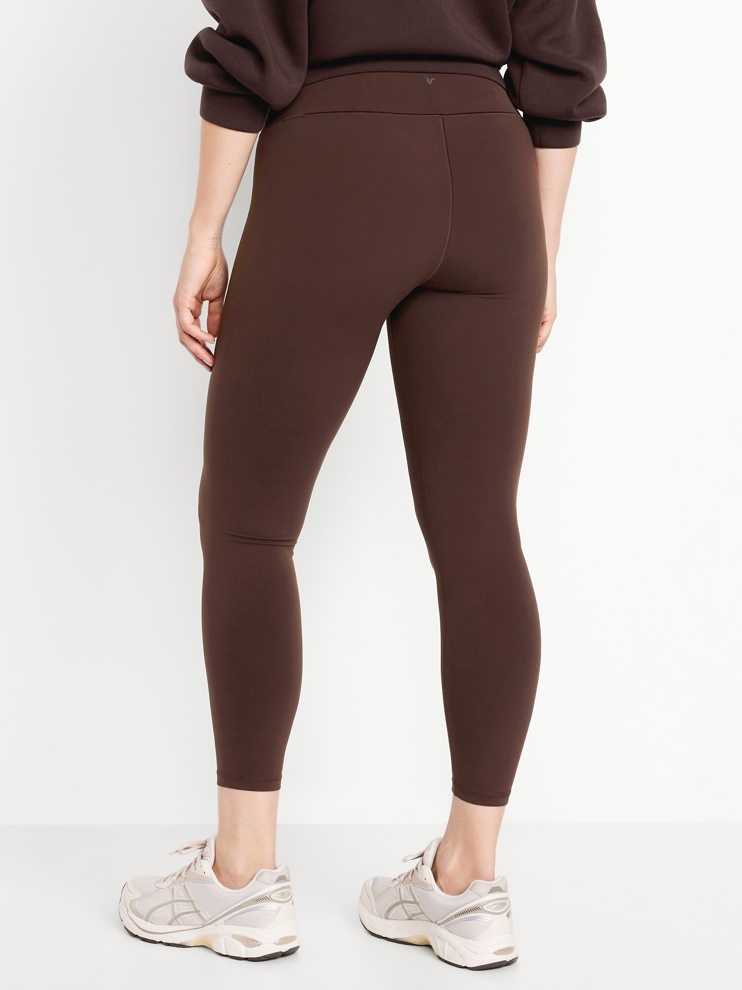 Женские леггинсы Old Navy High-Waisted StudioSmooth 7/8 Leggings, цвет: Чёрный кофейный — фото 5