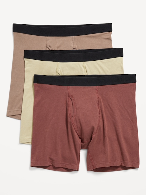 3-Pack Soft-Washed Boxer-Briefs -- 6.25-inch inseam - Root Beer