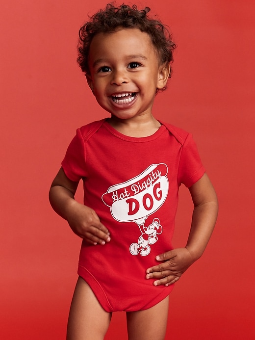 Image number 1 showing, Old Navy x Disney© Mickey Mouse Graphic Bodysuit for Baby