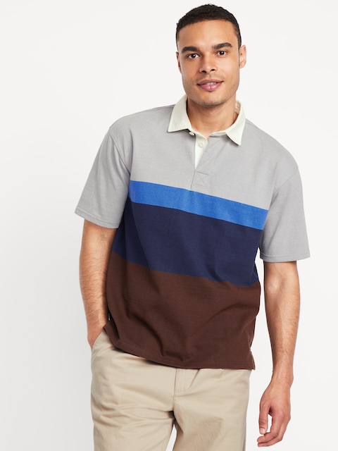 Rugby Stripe Polo - Navy Multi Stripe