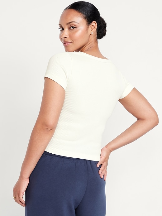 Image number 6 showing, Exhale Seamless Cropped Rib T-Shirt