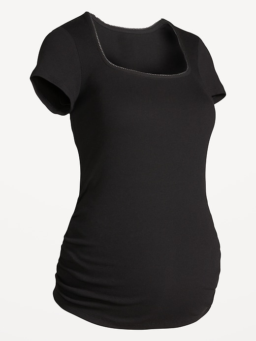 Image number 4 showing, Maternity Trapeze-Neck T-Shirt