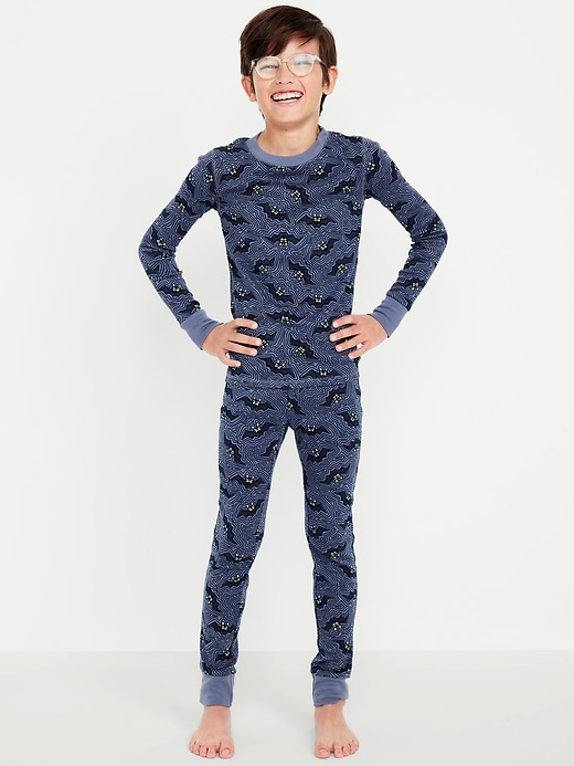 Image number 1 showing, Gender-Neutral Snug-Fit Graphic Pajama Set for Kids