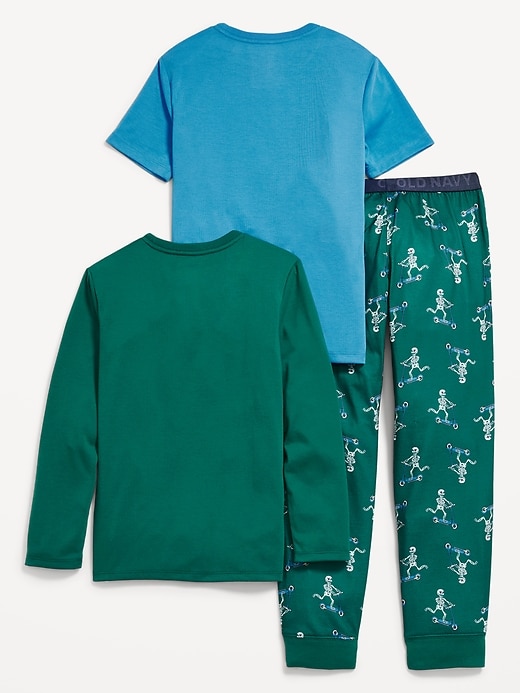Image number 2 showing, 3-Piece Jersey-Knit Pajama Set for Boys