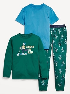 3-Piece Jersey-Knit Pajama Set for Boys