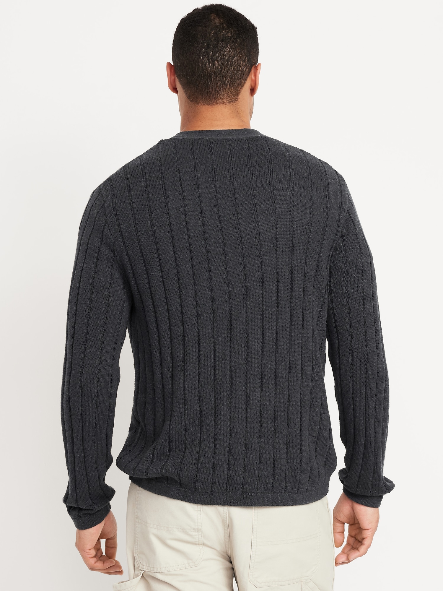 Ribbed Button-Front Cardigan
