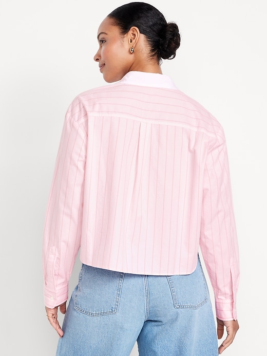 Image number 5 showing, Cropped Button-Down Striped Shirt