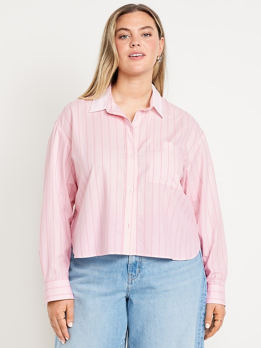 Image number 6 showing, Cropped Button-Down Striped Shirt
