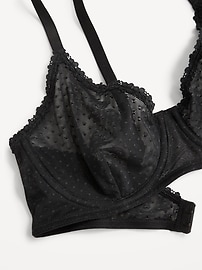 Image number 2 showing, Lace-Trim Mesh-Dot Balconette Bra