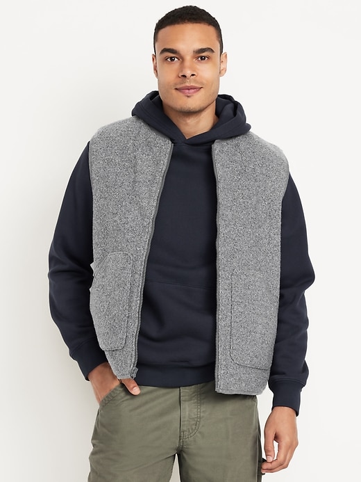 Image number 1 showing, Relaxed Boiled Wool Vest