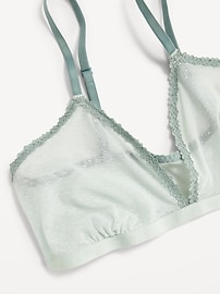 Image number 2 showing, Lace-Trim Dot-Mesh Bralette