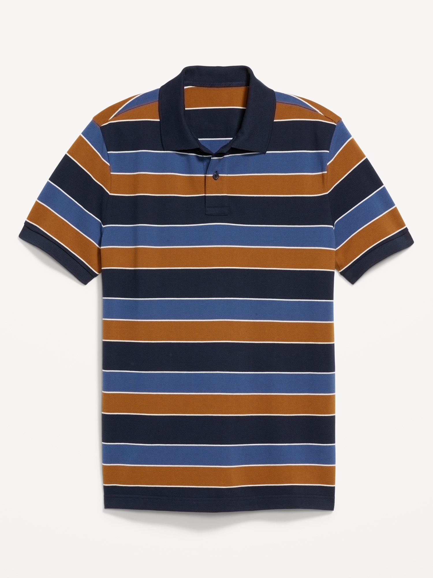 Classic Fit Striped Pique Polo