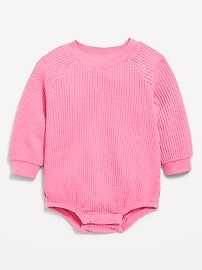 Image number 1 showing, Long-Sleeve Fleece One-Piece Romper for Baby