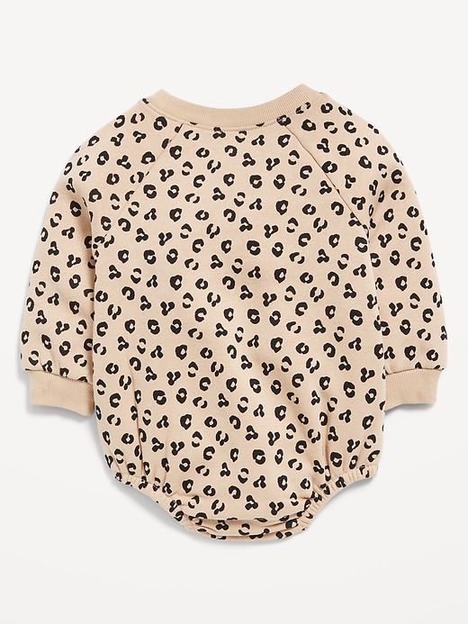 Image number 2 showing, Printed Long-Sleeve Fleece One-Piece Romper for Baby