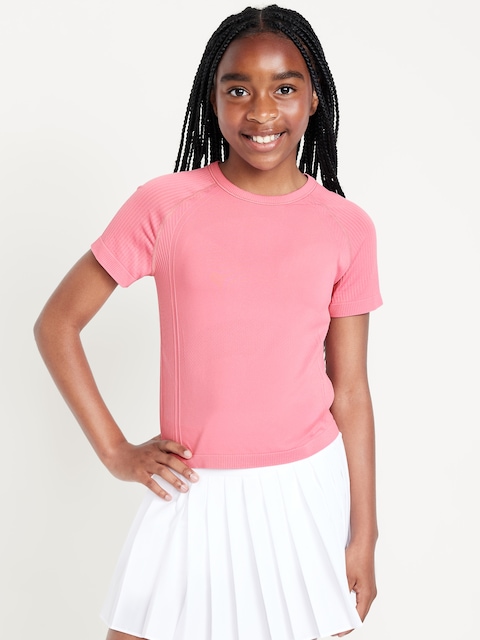 Fitted Seamless Performance Top for Girls - Dried Rose