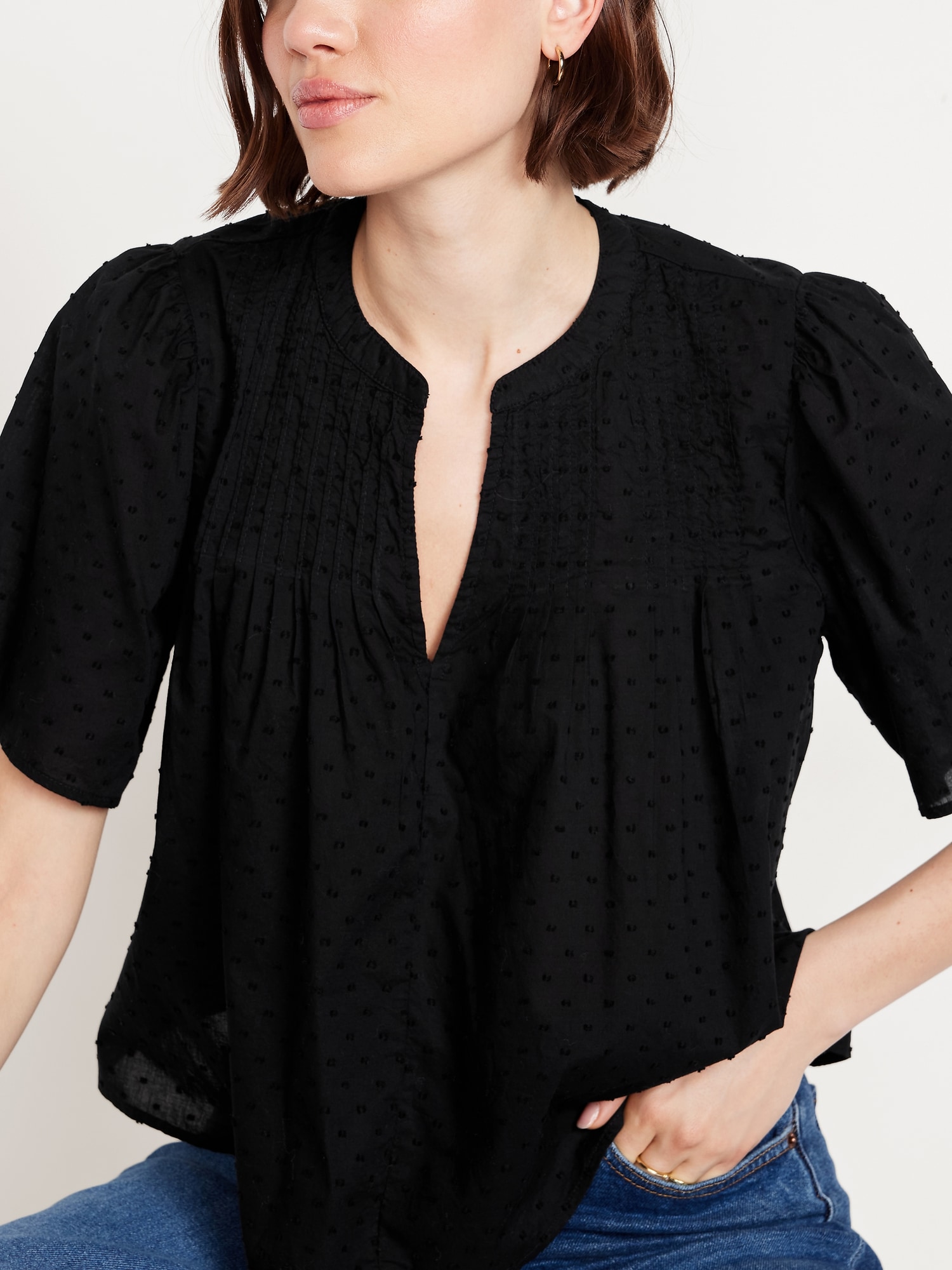 OldHoney 58℃ tops OldHoney 58℃ tops Med Couture Insight Zip Front Henley Top