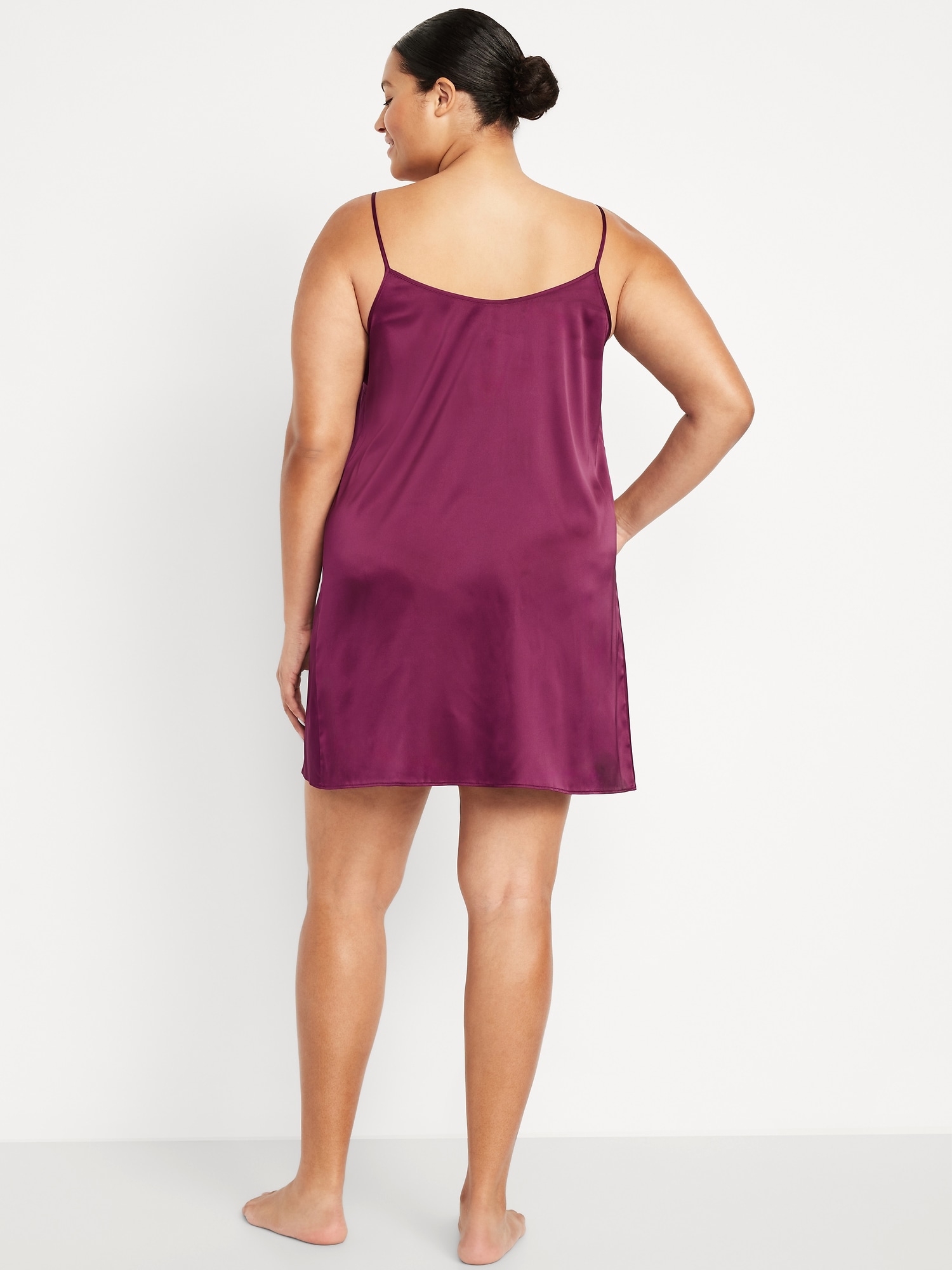 Lace-Trim Satin Nightgown