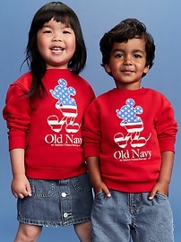Image number 1 showing, Old Navy x Disney© Mickey Mouse Unisex Oversized Flag Graphic Sweatshirt for Toddler