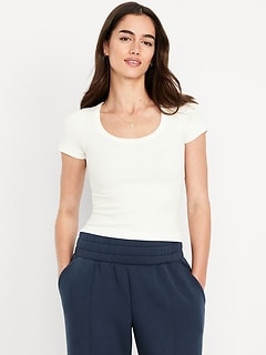Exhale Seamless Cropped Rib T-Shirt